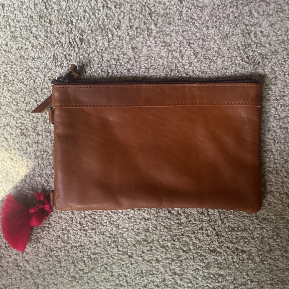 EUC Nena & Co OOAK Everything Clutch Wallet Leather Vintage Huipil - Picture 2 of 6